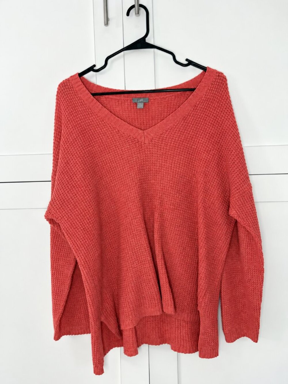 J. Jill | Textured Knit V-Neck Oversized Sweater - Size X Large